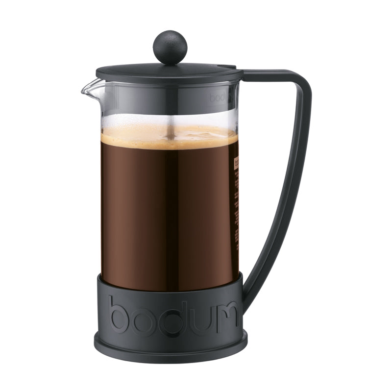 Bodum Brazil 8 Cup French Press Coffee Maker - Stainless Steel Plunger Pot for Brewing Rich, Bold Coffee - Perfect for Home, Office & Camping Use