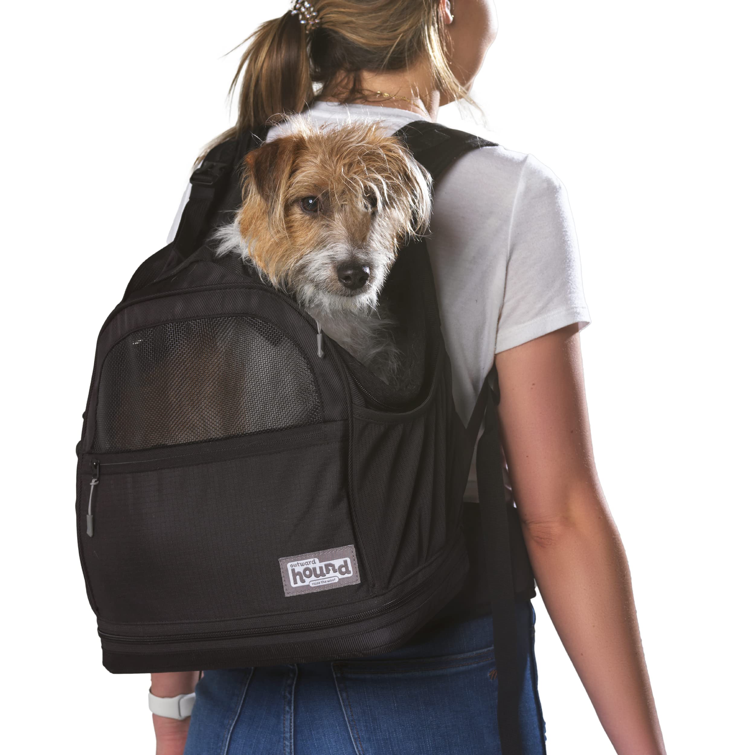 Outward Hound PupPak 2-in-1 Dog Carrier Backpack for Small Dogs - Adjustable, Ventilated Pet Travel Bag - Perfect for Hiking, Air Travel & Daily Commutes (Black, One Size)