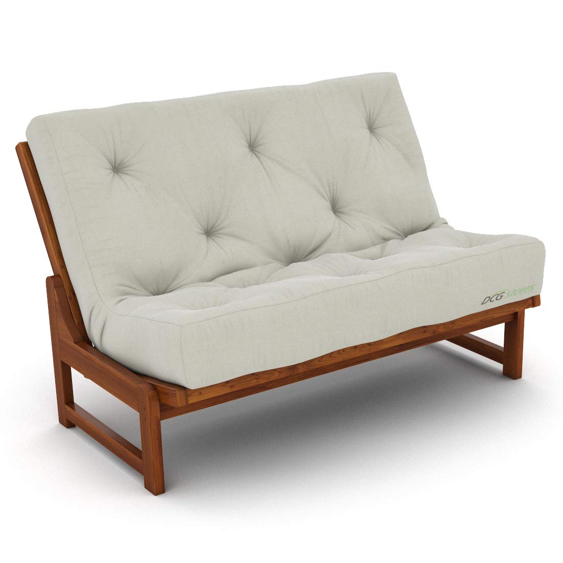 Nirvana Futons 6-Inch Comfort Loveseat Futon Mattress - Ivory Twill - Made in USA - Perfect for Small Spaces, Guest Rooms & Dorm Rooms