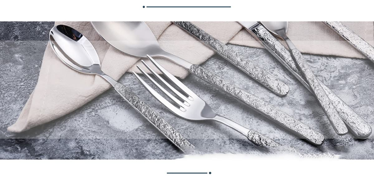 IKXO 25-Piece Stainless Steel Silverware Set for 5 - Mirror Polished Flatware Cutlery Set with Steak Knives, Forks & Spoons - Dishwasher Safe Dinnerware for Restaurants, Weddings & Home Dining