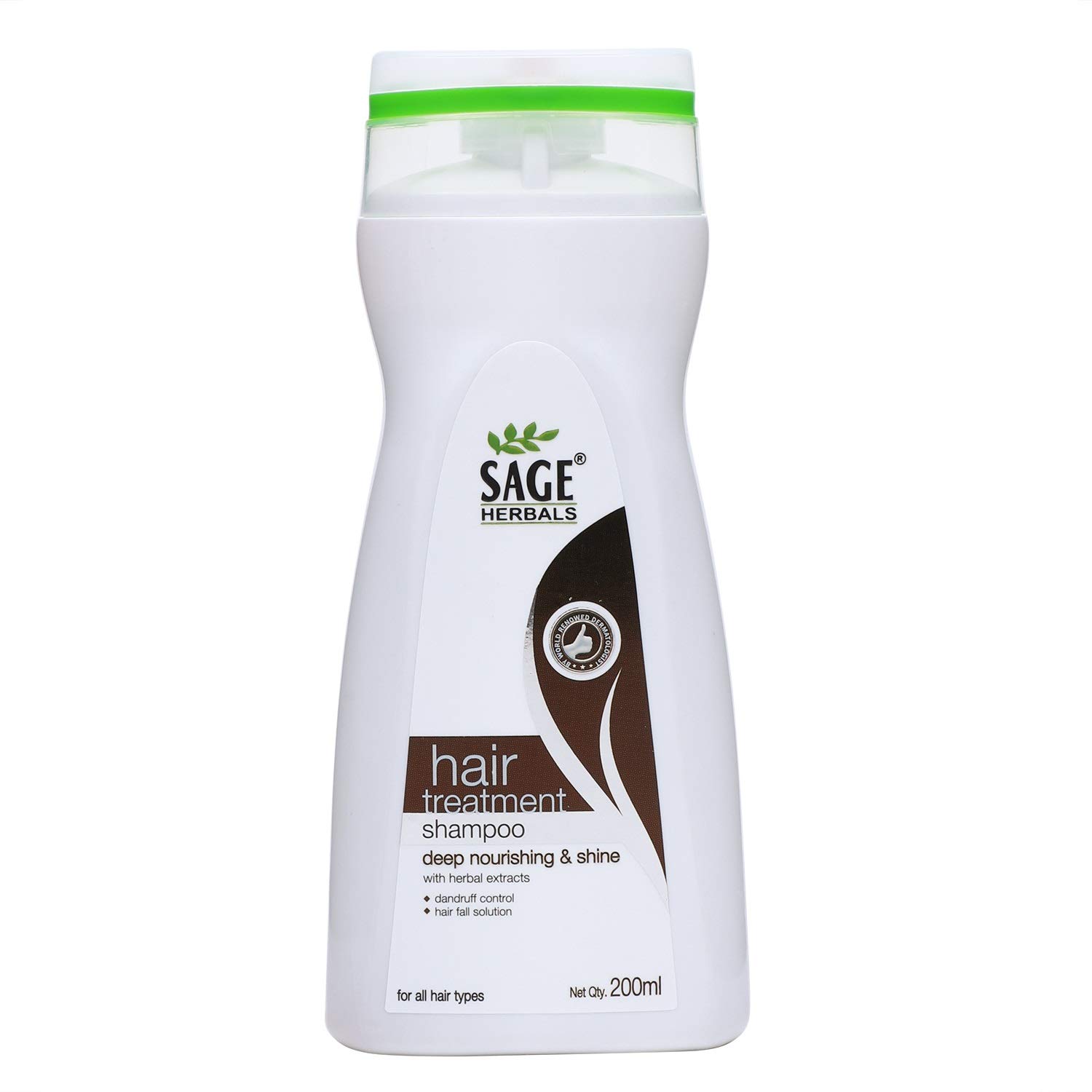 Sage Herbal Hair Treatment Shampoo for Hair Fall Control & Dandruff Prevention | Deep Nourishing Formula for Healthy Hair Growth & Shine | 200ml | Perfect for Daily Use & Scalp Care
