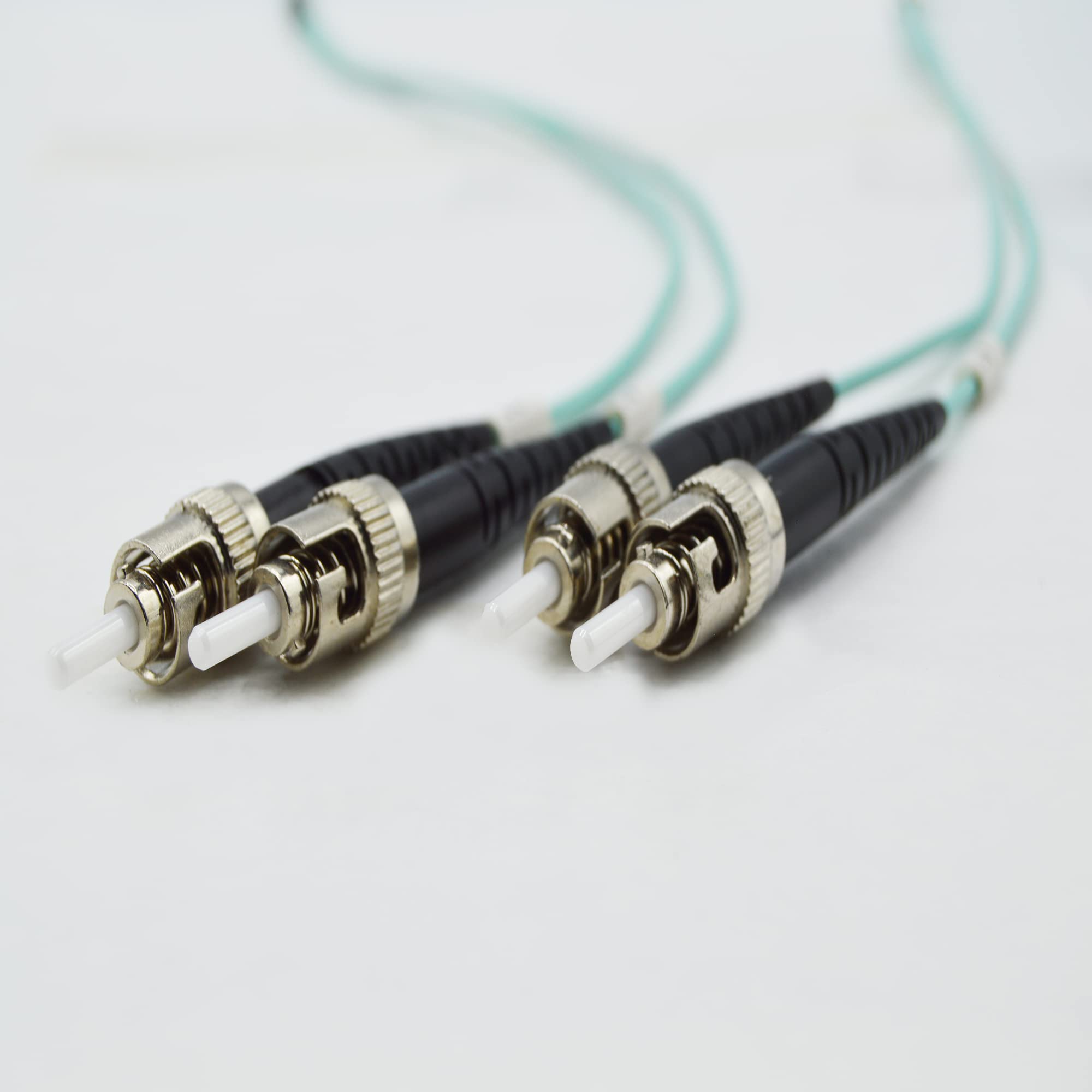 90M OM4 Multimode Fiber Optic Cable - ST to ST Duplex Jumper for 100Gb Networks (295.27ft) | 10/40/100Gb MMF SFP+ & 100GBASE Compatible | Data Center, Server Room & High-Speed Networking Use