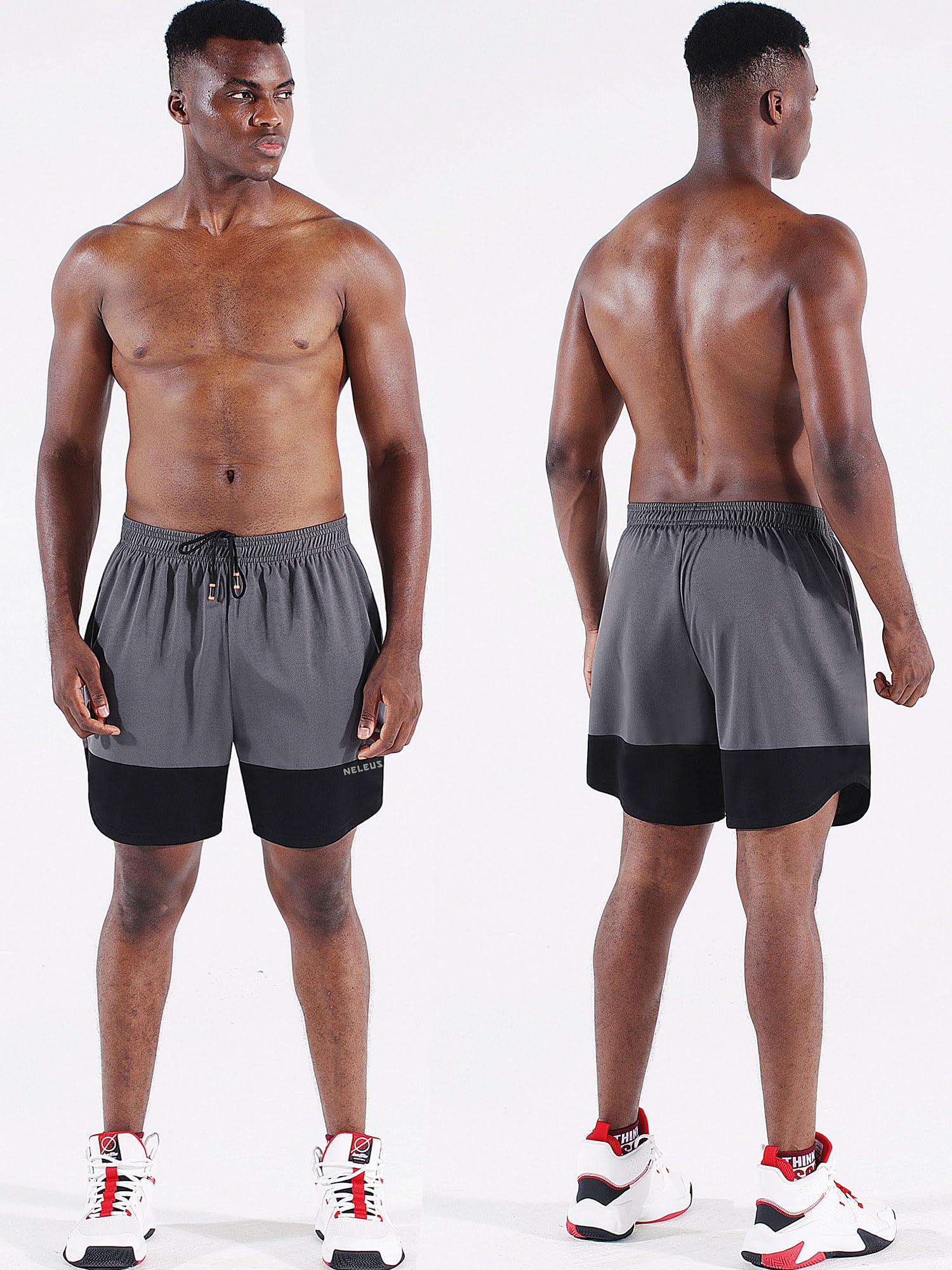 NELEUS Men's 2-in-1 Running Shorts with Built-in Liner - Quick-Dry Workout Gym Shorts with Pockets for Jogging, Training & Outdoor Activities
