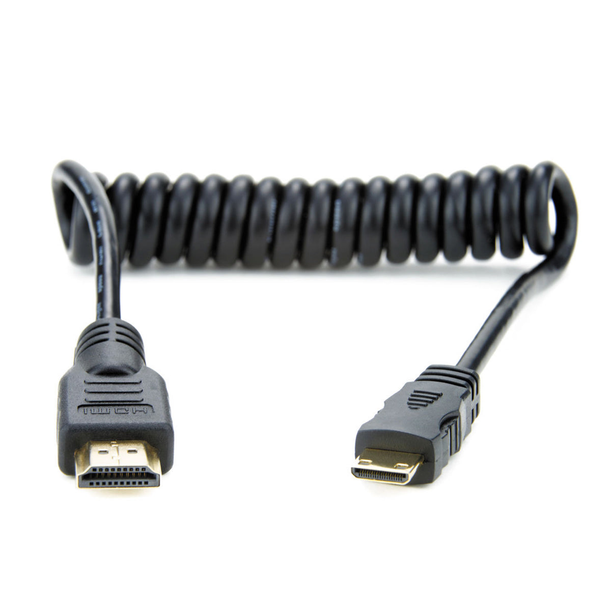 Atomos HDMI to Mini HDMI Coiled Cable 11.8-17.7 Inch - Flexible Durable Video Cord for Cameras, Monitors & DSLR - Perfect for Studio, Field Recording & Live Streaming