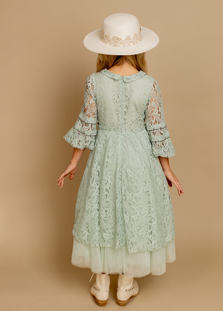 Paris Petticoat Dress in Light Seaglass - Elegant A-Line Skirt for Women | Perfect for Weddings, Parties & Vintage Style Outfits