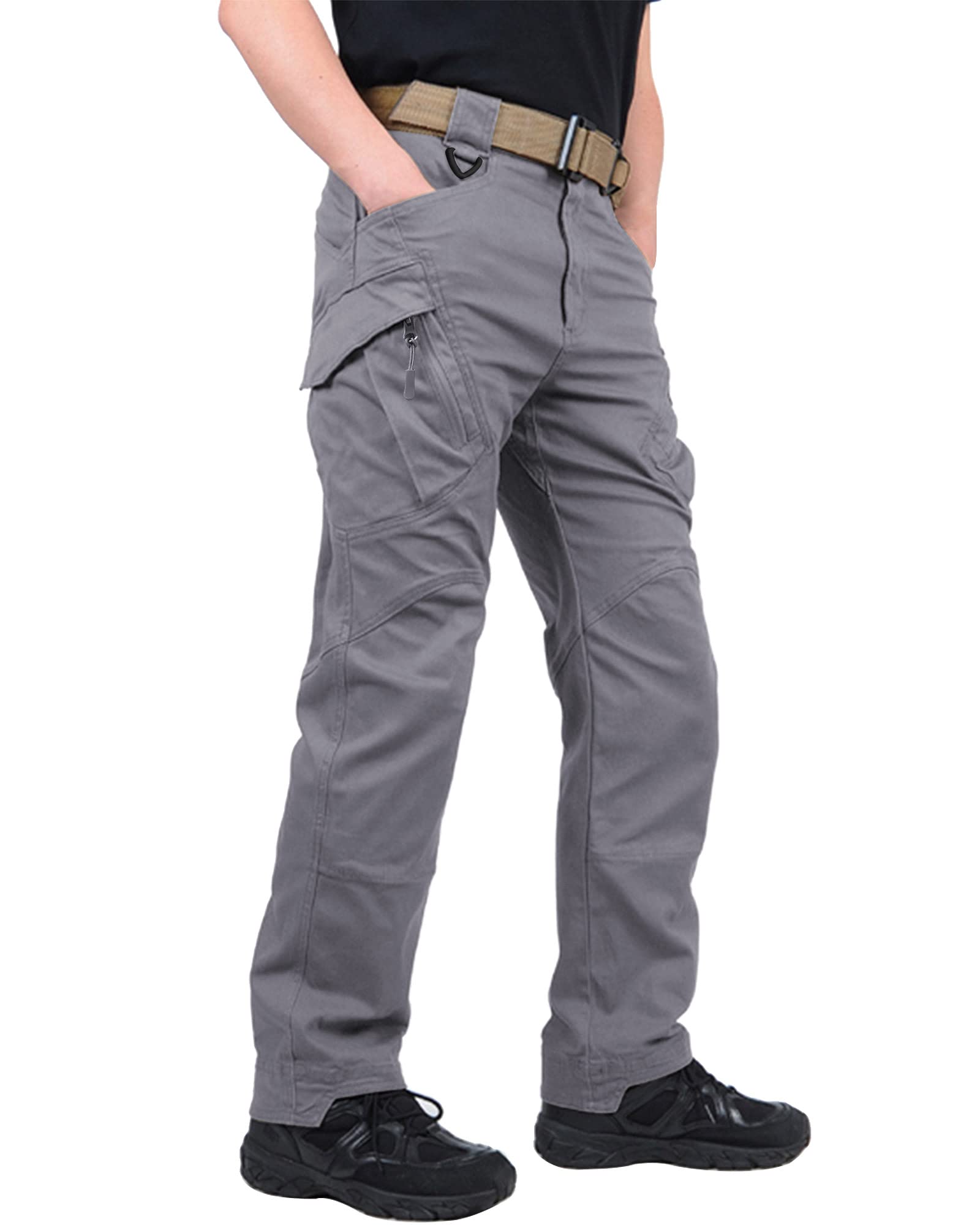 FEDTOSING Men's Tactical Cargo Pants - 9-Pocket Military Work Pants with Stretch & Rip-Stop Fabric for Hiking, Combat & Outdoor Activities