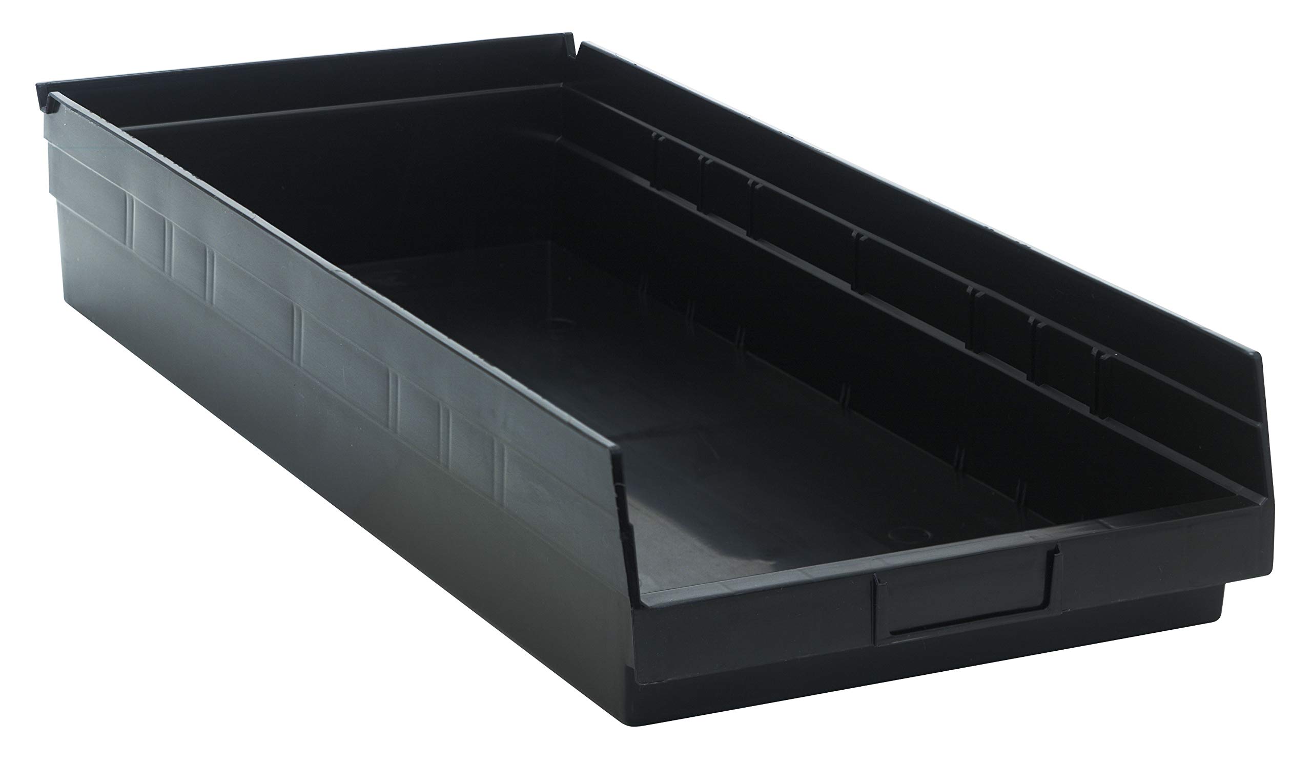 QUANTUM STORAGE SYSTEMS K-QSB116BK-3 3-Pack Black Plastic Shelf Bin Storage Containers, 23-5/8