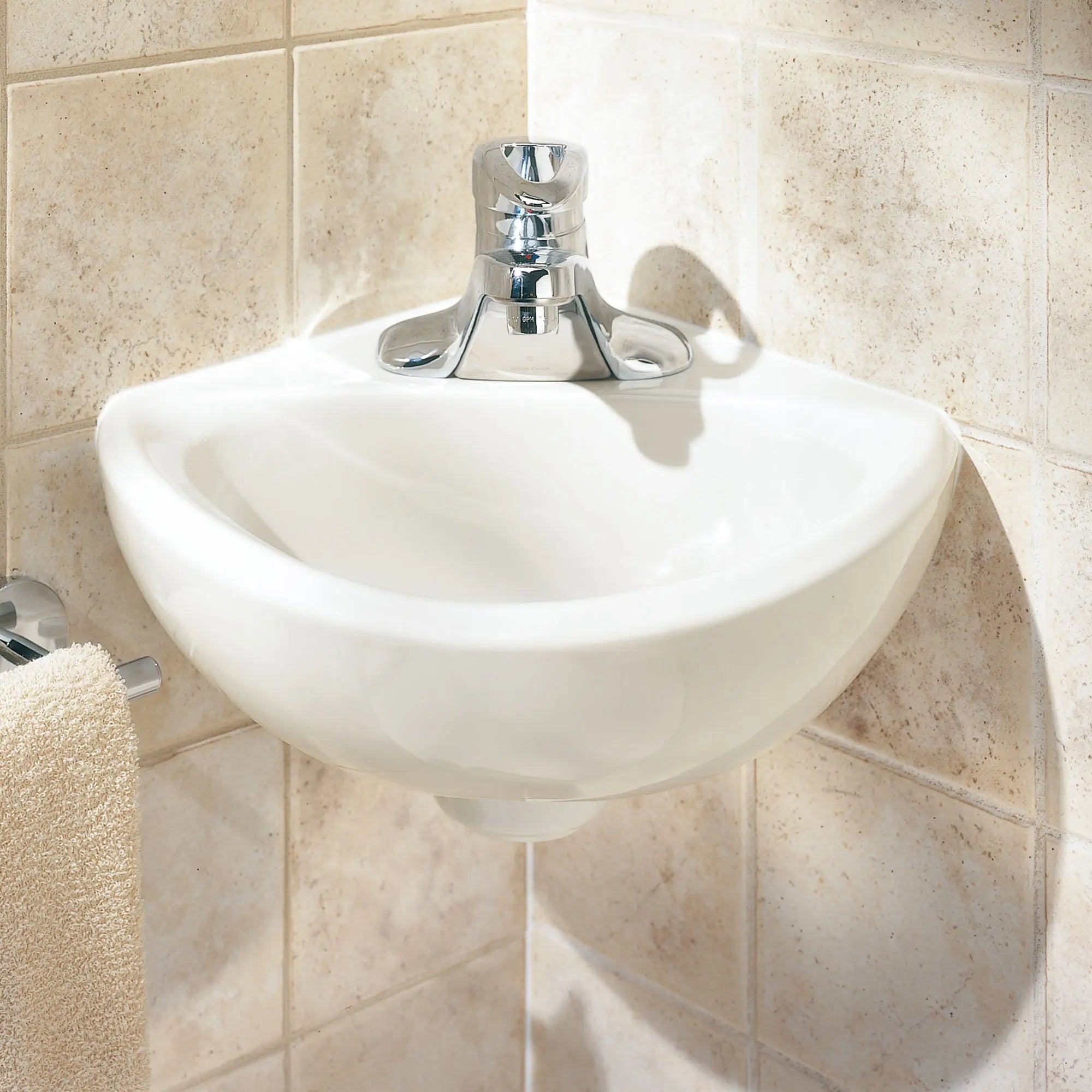 Corner Minette® 4 Inch Centerset Wall Mounted Bathroom Sink - Perfect for Small Spaces, Powder Rooms & Modern Home Decor