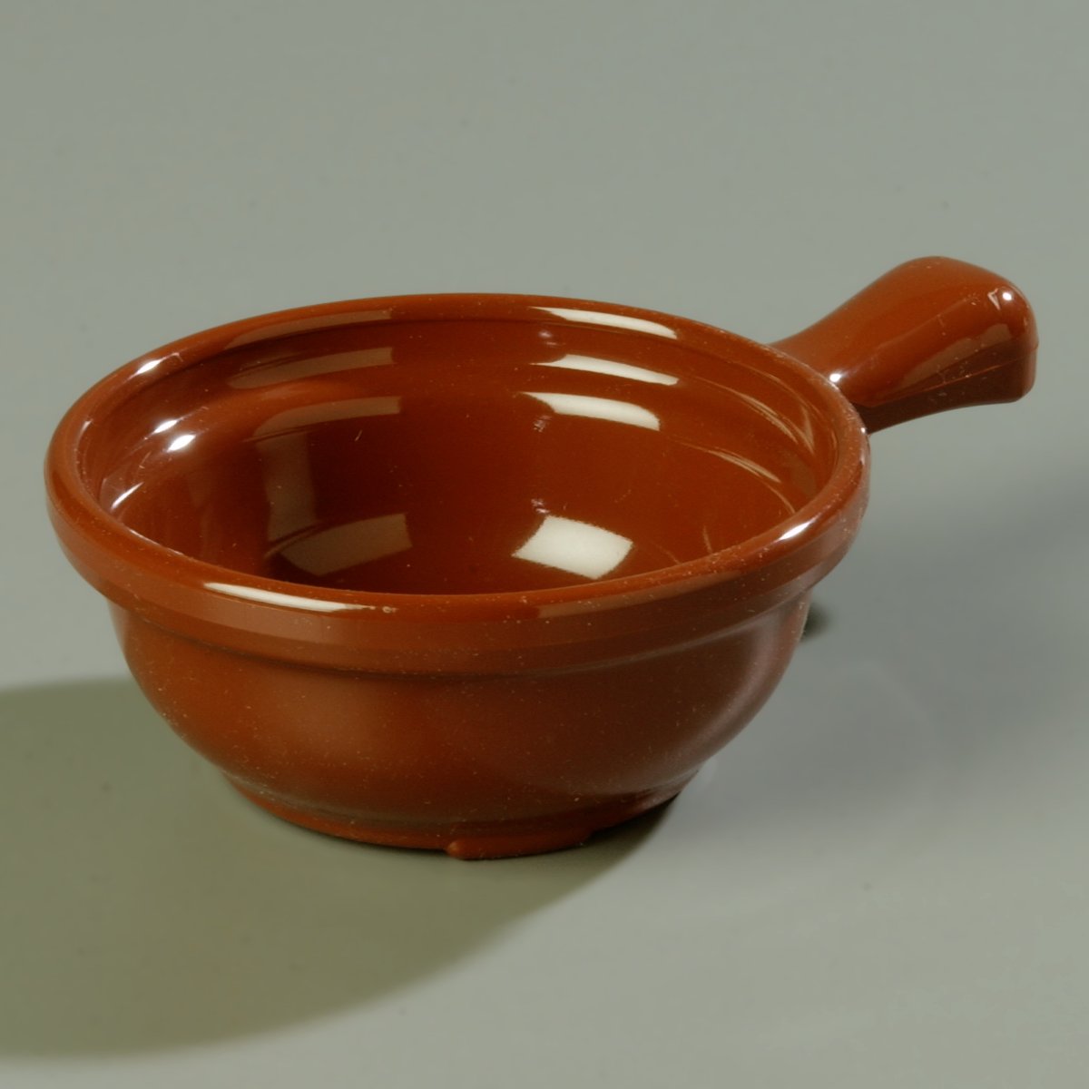 Carlisle FoodService 8 oz Brown Soup Bowl with Handle - Durable Catering, Buffet & Restaurant Use - Perfect for Hot Soups, Stews, and Chili Serving