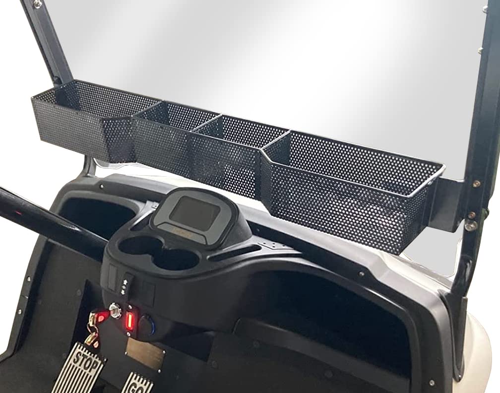 **Huskey Golf Cart Front Basket – One-Piece Design, Large Storage Compartments – Compatible with I-CON Golf Carts – Durable & Spacious – Perfect for Golf Gear, Snacks & Accessories**