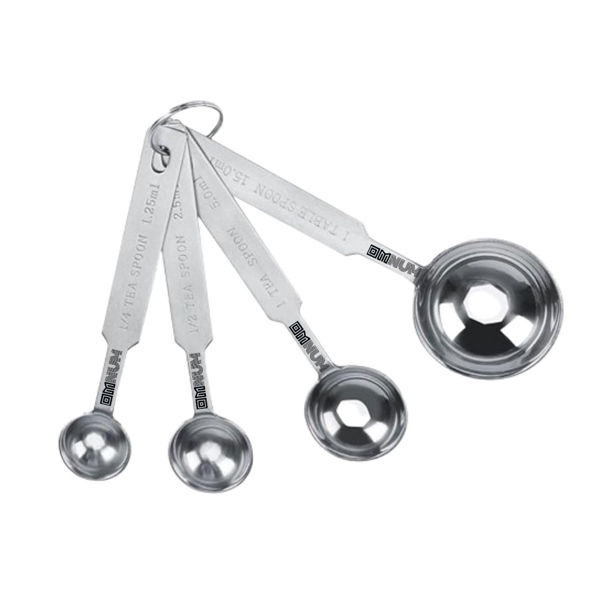 Omnum Premium Stainless Steel Measuring Spoon Set (4-Piece) - Heavy Duty Metal Kitchen Measuring Spoons for Cooking, Baking & Meal Prep - Perfect for Home Chefs, Bakers & Coffee Enthusiasts