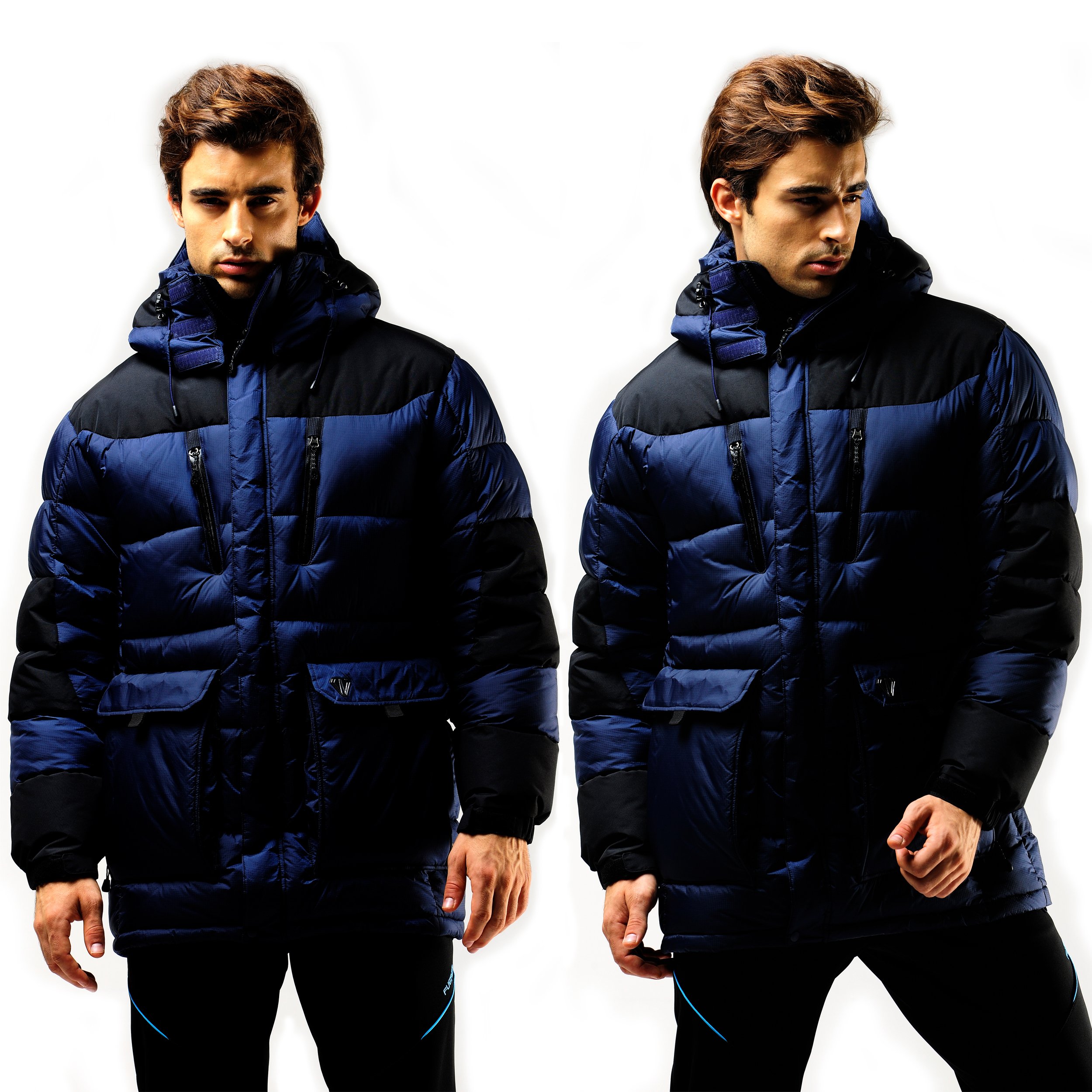 Fuerza Men's Winter Down Jacket - Heavy Duty Hooded Parka Coat for Extreme Cold Weather | Outdoor Activities, Snowboarding, Hiking & Daily Wear