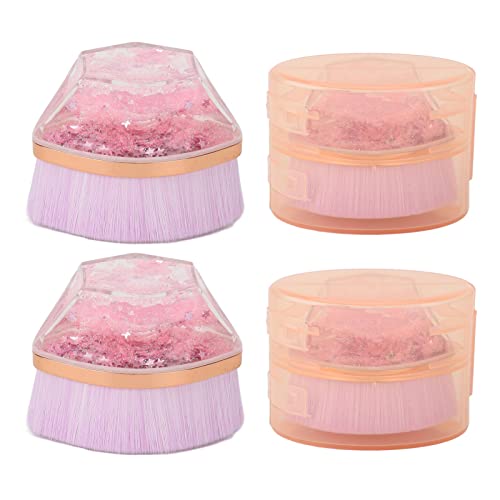 2pcs Purple Makeup Brush Set for Foundation & BB Cream - Dense & Portable for Flawless Makeup