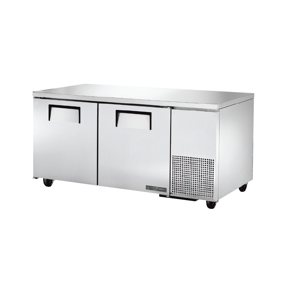 True 67 Undercounter Refrigerator with 2 Solid Doors - Compact Commercial Fridge for Restaurants, Bars, and Home Kitchens - Perfect for Small Spaces and Beverage Storage