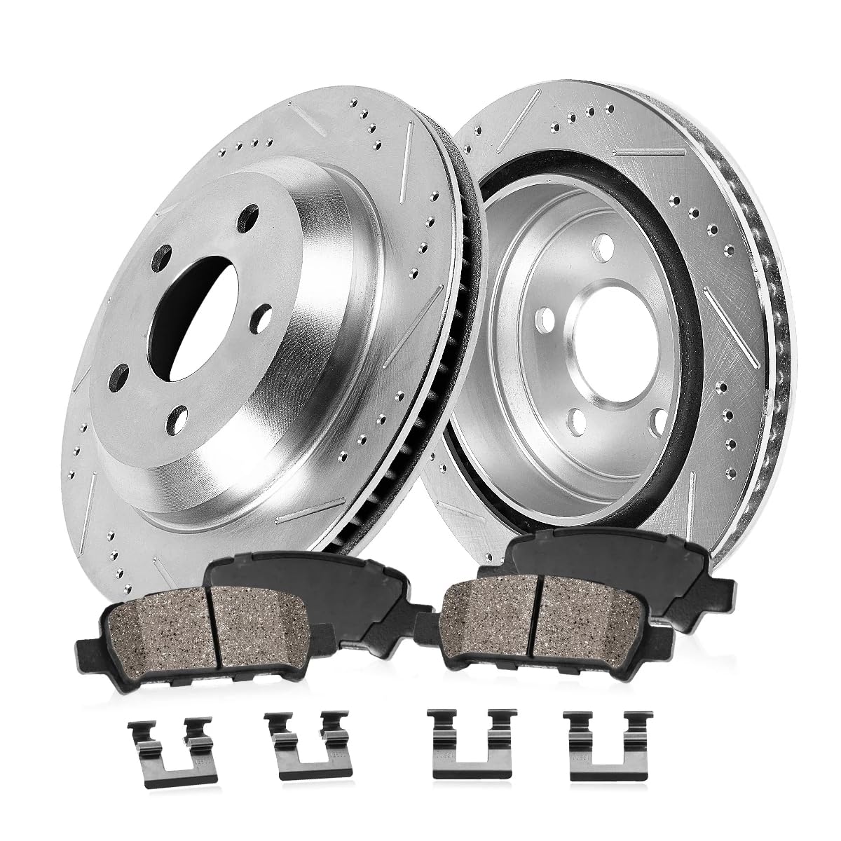 Callahan Rear Brake Kit for 2008-2009 Pontiac G8 V6 - Drilled & Slotted Brake Rotors with Ceramic Pads | High-Performance Braking System for Daily Driving & Track Use