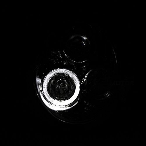 Chrome Clear Halo Projector Headlights Compatible with 2001-2005 Mini Cooper - High Performance LED Lights for Night Driving & Custom Car Upgrades