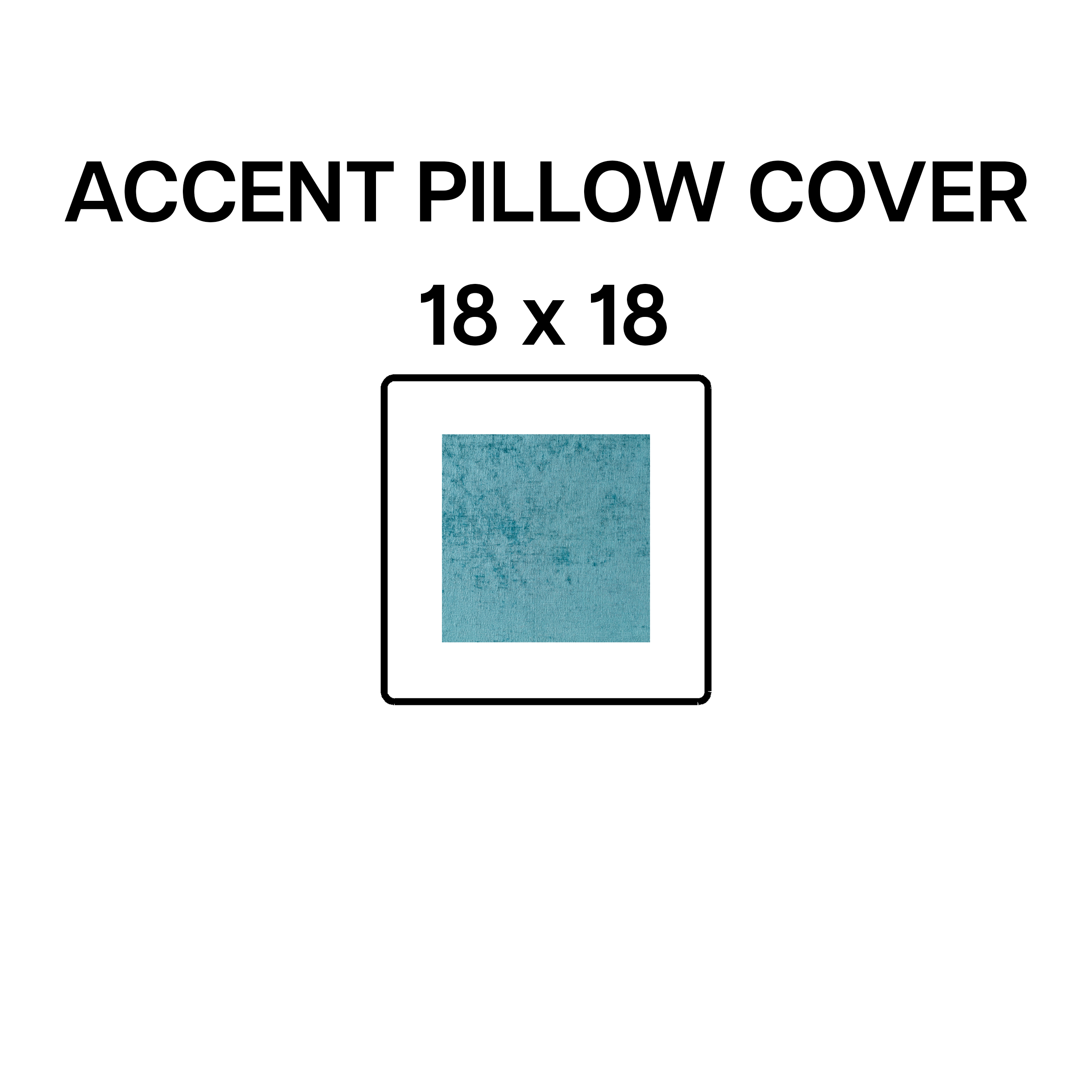 Blue Topaz Accent Pillow Cover 18x18 Inches - Decorative Throw Pillow Case for Sofa, Bed & Living Room - BP 641 5