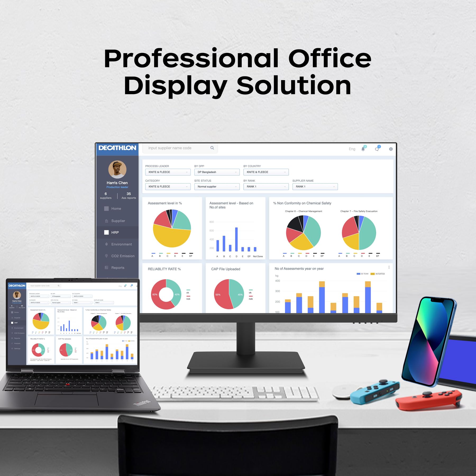 27 Inch 2K QHD Computer Monitor - 2560x1440 IPS Panel, 75Hz Refresh Rate, HDMI & DP Ports, VESA Wall Mountable, Eye Care Technology - Perfect for Home Office, Gaming, and Professional Workstations