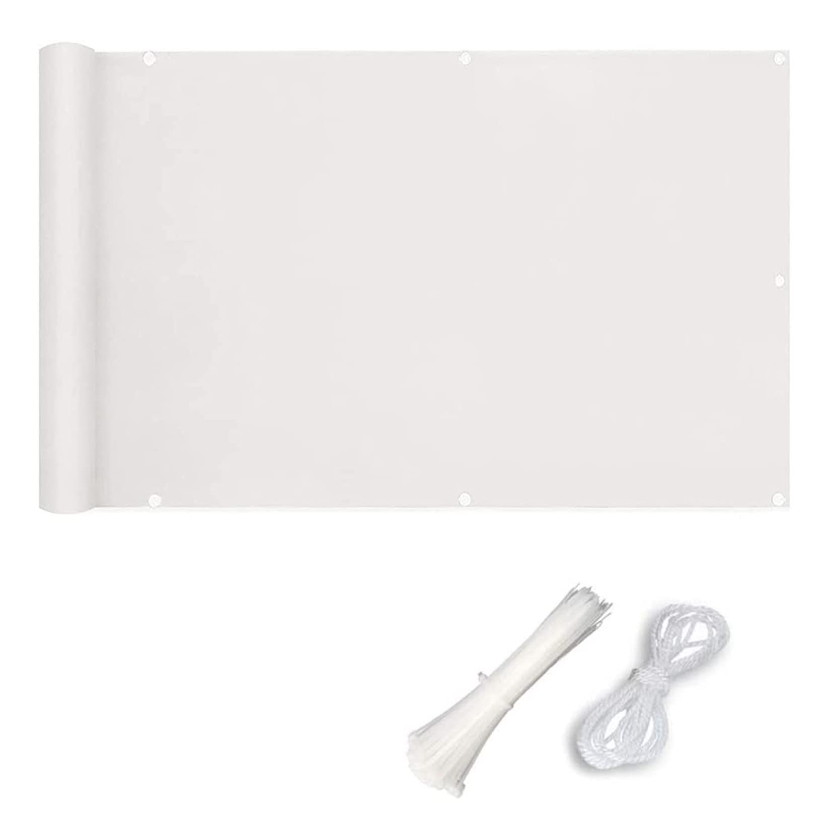 1x3m PVC UV Protection Balcony Privacy Screen - Sun & Wind Resistant Fence Mesh with Cable Ties for Outdoor Garden, Patio, Deck (White) | Perfect for Creating Shade & Privacy in Backyards, Apartments & Rooftops