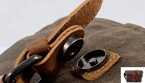 Men's Vintage Waxed Canvas Leather Messenger Bag - 10 Inch Waterproof Crossbody Shoulder Bag for Work, Travel & Everyday Use