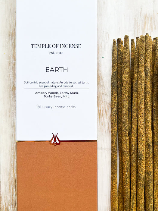 Premium Earth Incense Sticks - Natural Aromatherapy for Meditation, Yoga & Relaxation - Handcrafted Temple of Incense for Spiritual Wellness & Home Fragrance