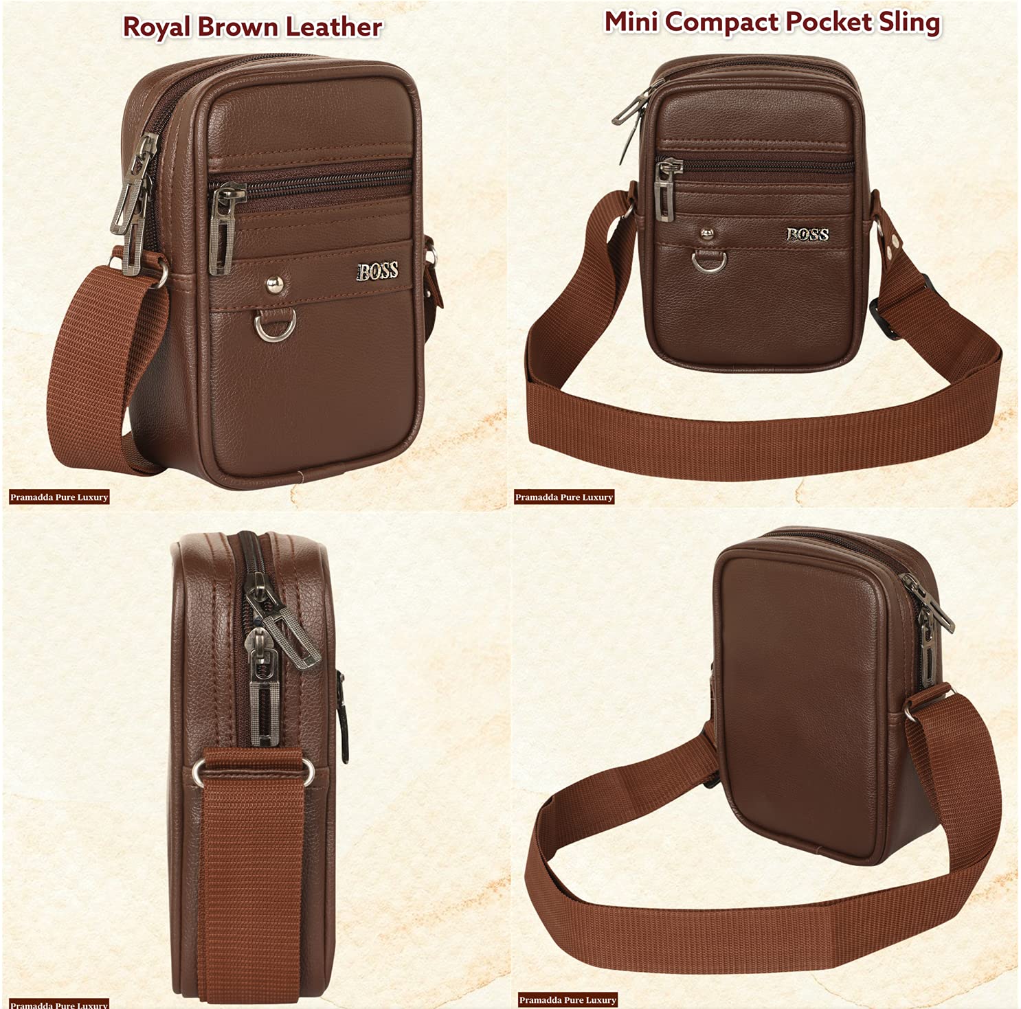 Premium Genuine Leather Sling Bag for Men & Women - Stylish Chest Crossbody Bag with Secure Mobile Pocket - Perfect for Travel, Passport, Documents & Essentials - Ideal Corporate Gift for Professionals