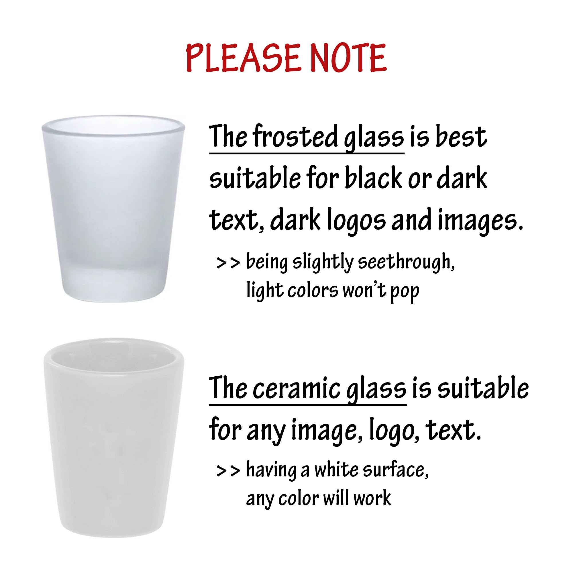 Custom Personalized Photo & Text Shot Glasses - 2oz Ceramic & 1.5oz Frosted Glass Bar Accessories for Whiskey, Tequila, Vodka - Perfect for Parties, Weddings, Bachelor/Bachelorette Events & Home Bars