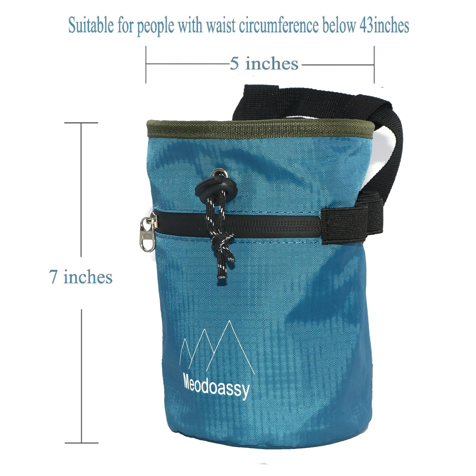 Premium Rock Climbing Chalk Bag with 2 Large Zipper Pockets - Ideal for Bouldering, Gym Weightlifting & Outdoor Climbing Gear | Durable Chalk Holder for Sports & Fitness Training