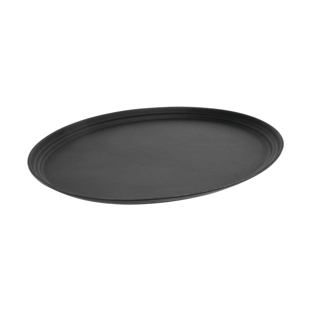 Cambro 2700CT110 Camtread Oval Serving Tray - 27 x 22 Inches, Black - Durable Food Service Tray for Restaurants, Catering & Buffet Serving