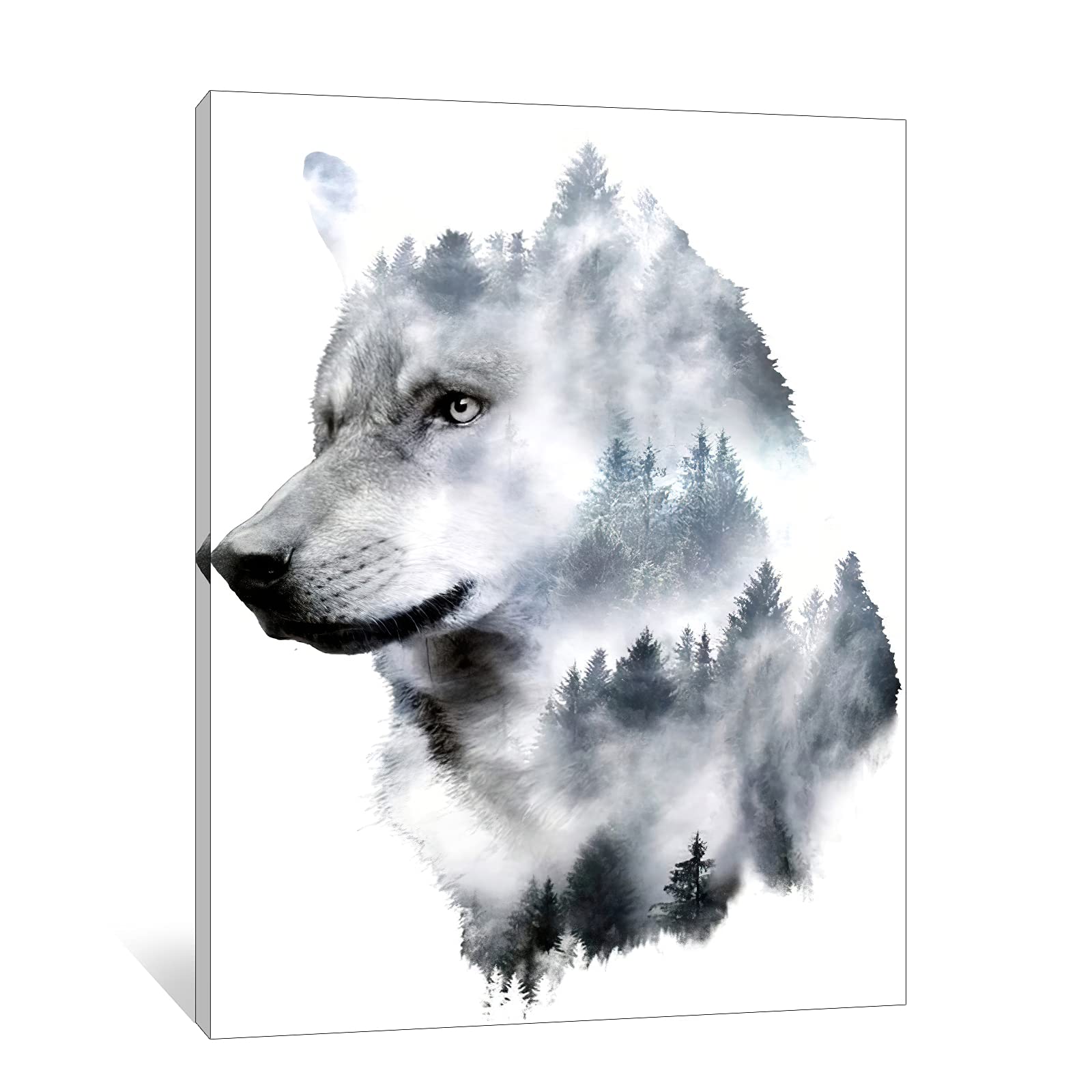 GUTTATY Wolf Canvas Wall Art - 18x24 Inches Modern Framed Wolf Painting for Home & Office Decor | Wolf Poster, Animal Wall Art for Bedroom, Living Room & Office Spaces | Perfect Gift for Nature Lovers