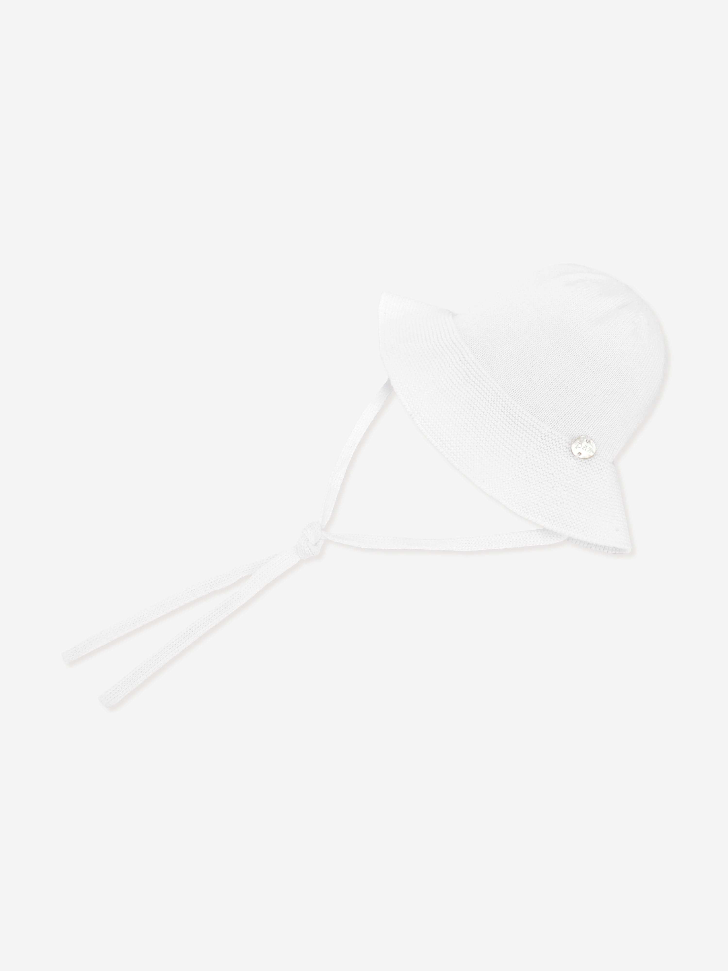 Baby Girls Cotton Hat in White - Soft & Breathable Sun Protection for Infants & Toddlers - Perfect for Outdoor Play, Beach Trips & Summer Adventures
