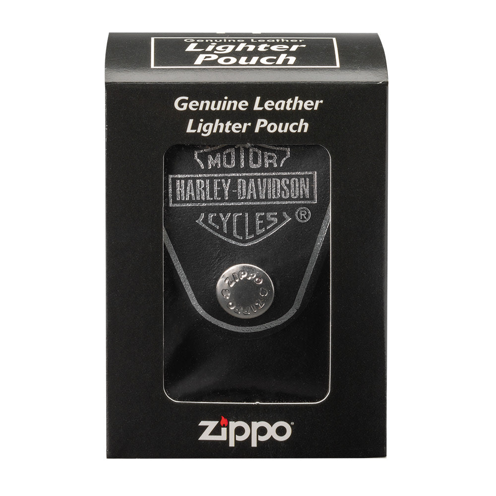 Harley Davidson® Genuine Leather Lighter Pouch - Premium Zippo Lighter Case for Bikers & Outdoor Enthusiasts - Perfect for Motorcycle Rides, Camping & Everyday Carry