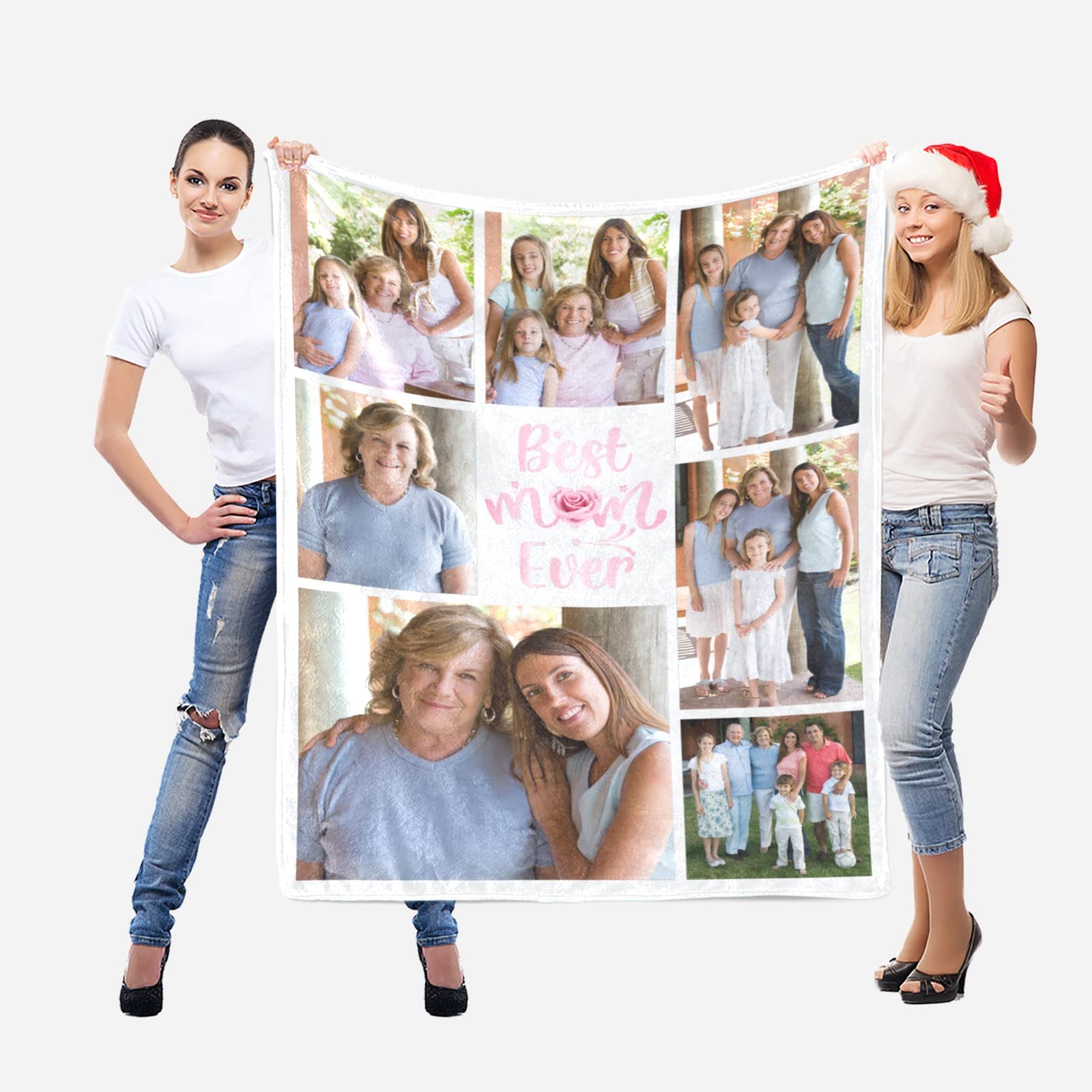 Personalized Photo Blanket Custom with Text & Pictures - 40