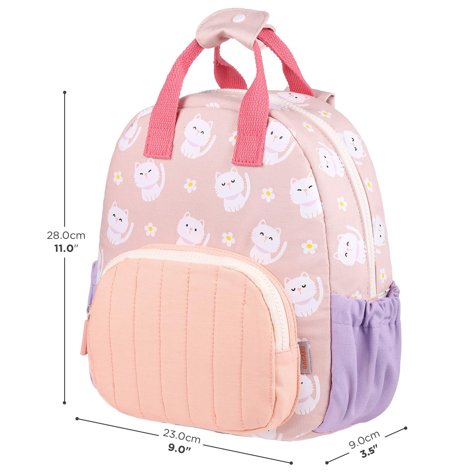 GAGAKU Cute Pink Cat Toddler Backpack for Girls 2-6 Years - Breathable Mini Preschool Backpack for School, Travel & Daycare - Lightweight Kids Backpack with Adjustable Straps | Perfect for Kindergarten, Playdates & Family Outings