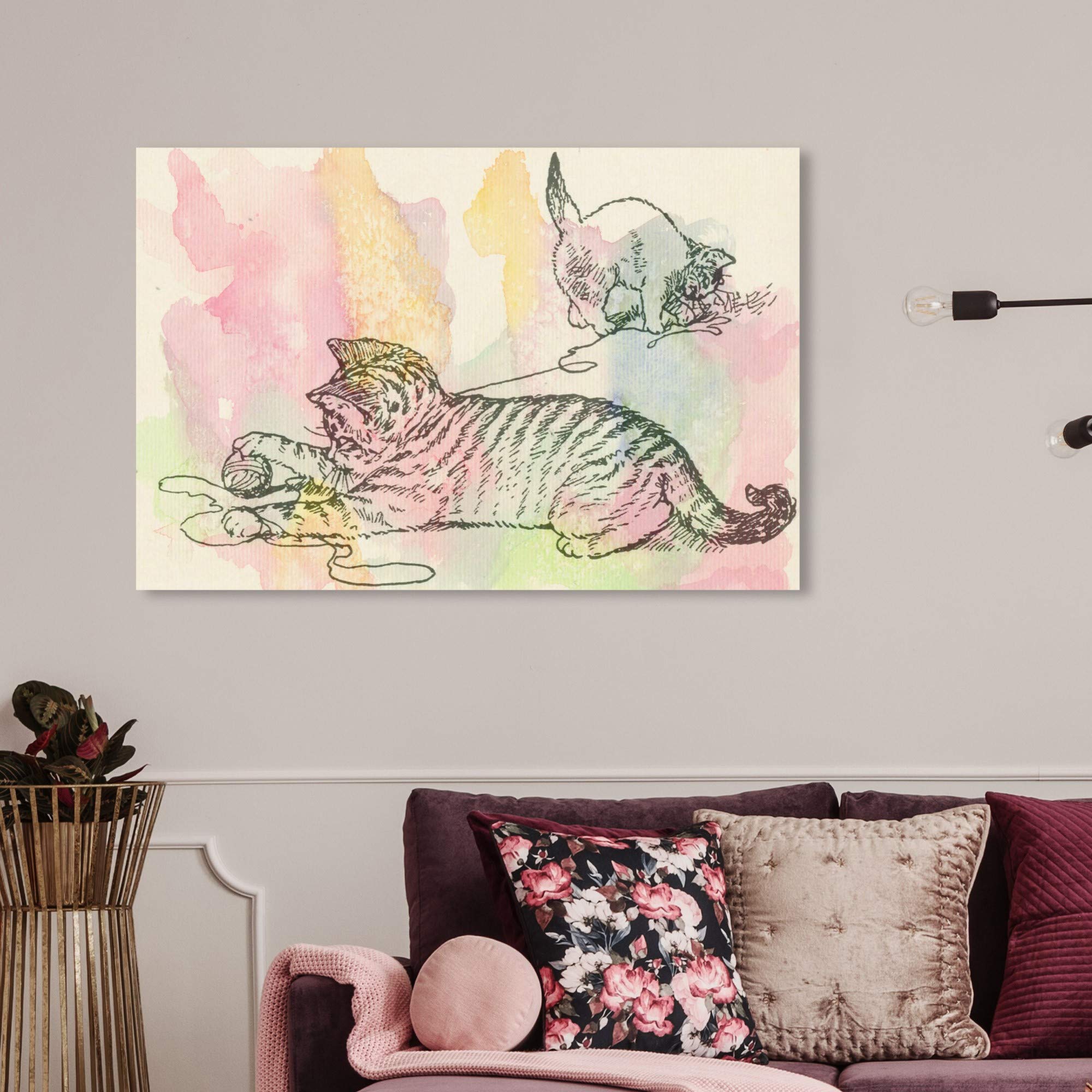 Oliver Gal Artist Co. 'Kittens Love to Play' Animal Wall Art Canvas Print - 36