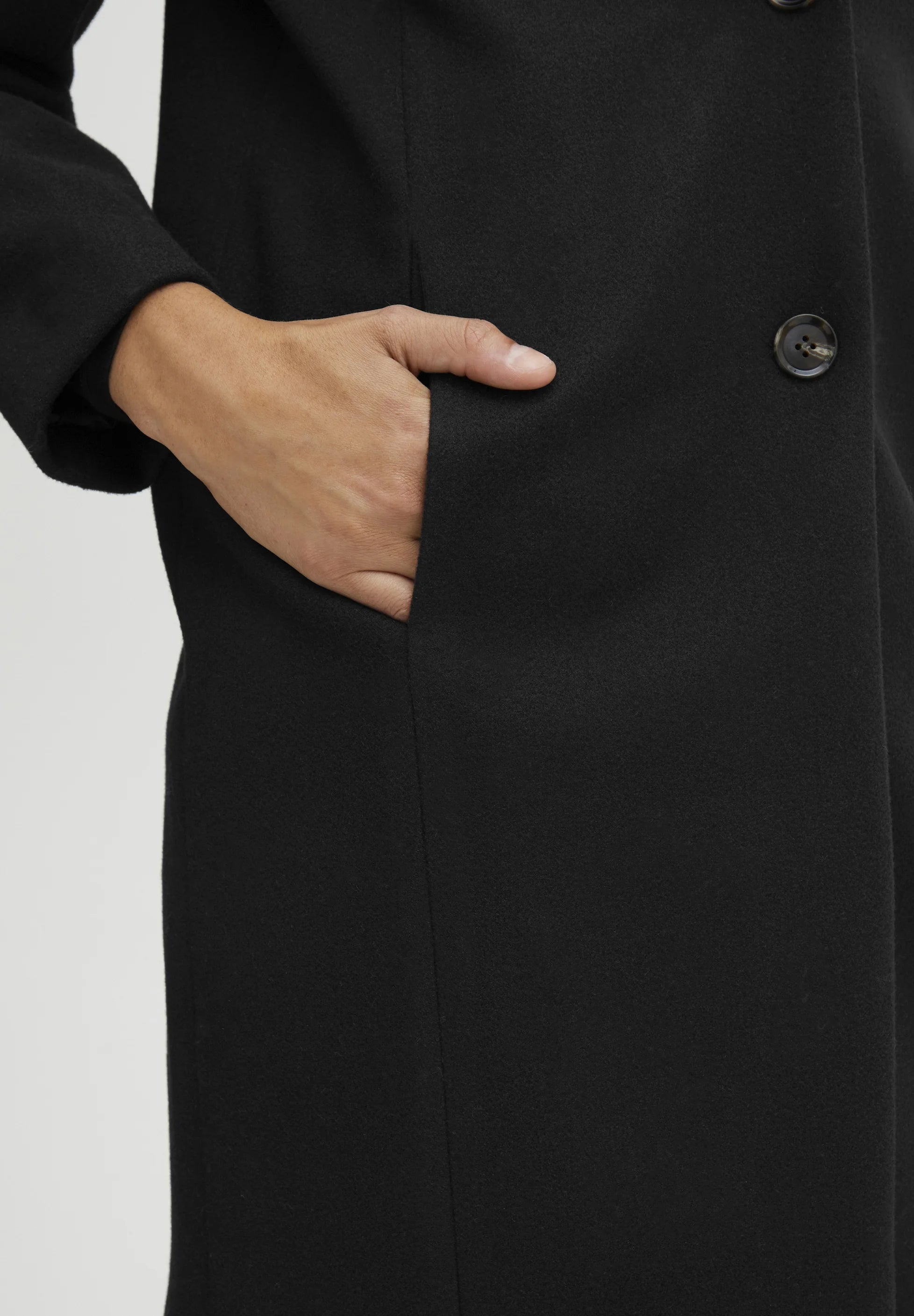 Juliette Coat for Women - Classic Black Wool Blend Trench Coat with Belt, Elegant Fall & Winter Outerwear for Office, Date Night & Special Occasions