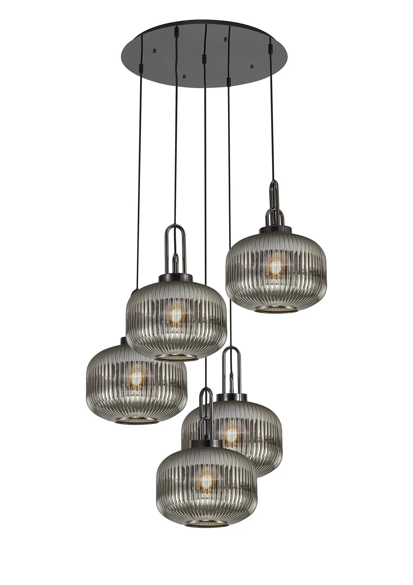 Stylish Cadiz 5-Light Cluster Pendant Light Fixture - Modern Ceiling Lighting for Dining Room, Kitchen & Living Room