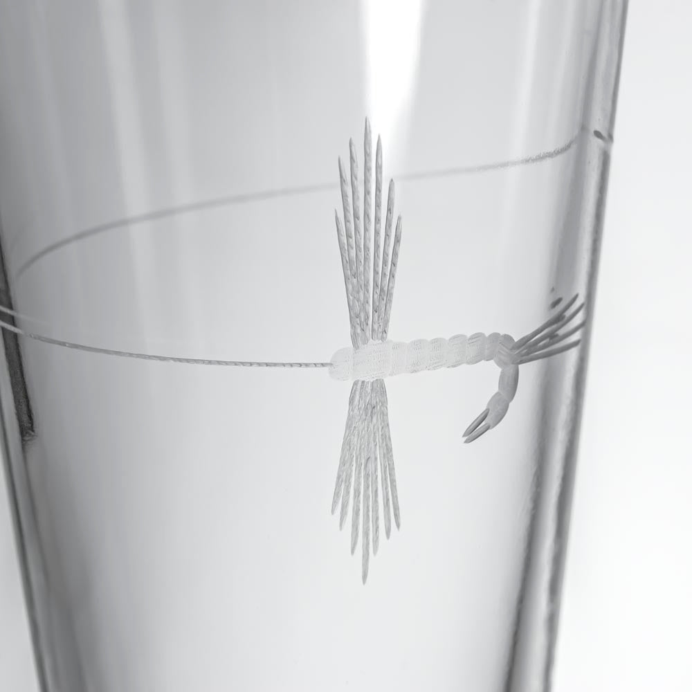 Premium 16oz Fly Fishing Beer Pint Glass Set of 4 - Durable Barware for Camping, Fishing Trips & Outdoor Adventures