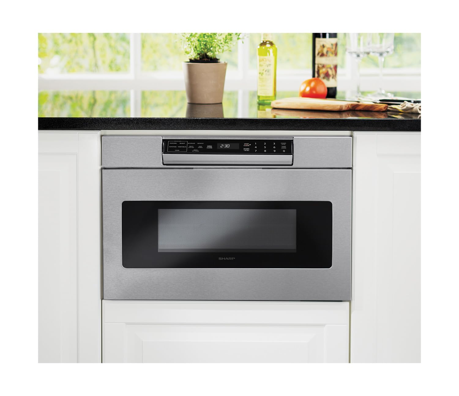 Sharp SMD2470ASY 24-Inch 1.2 cu. Ft. 950W Stainless Steel Built-In Microwave Drawer - Perfect for Modern Kitchens, Small Spaces & Luxury Homes