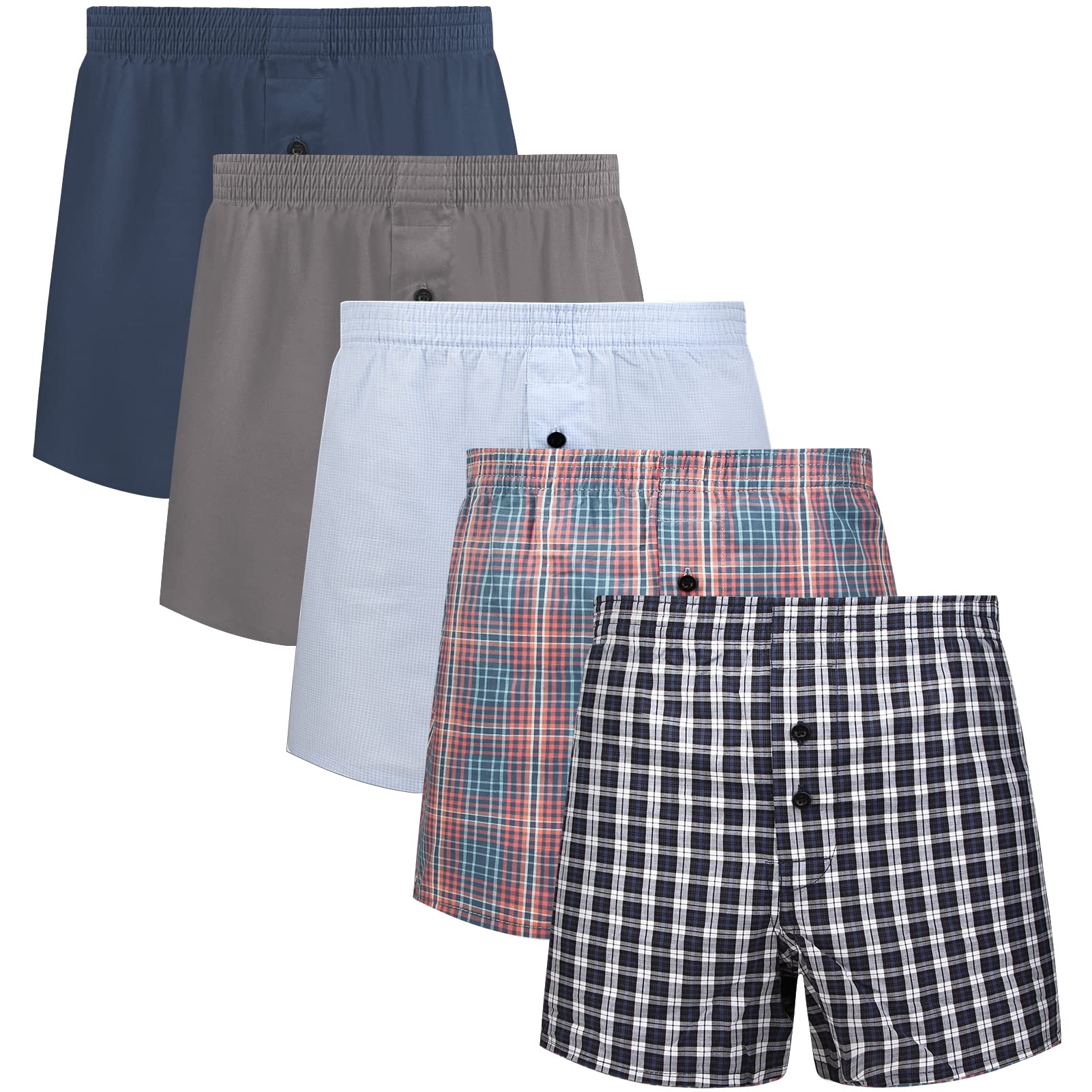 5Mayi Men's Cotton Boxer Briefs - Soft Breathable Underwear for Men - Multipack (S, M, L, XL, XXL) - Perfect for Everyday Wear, Workout & Sleep