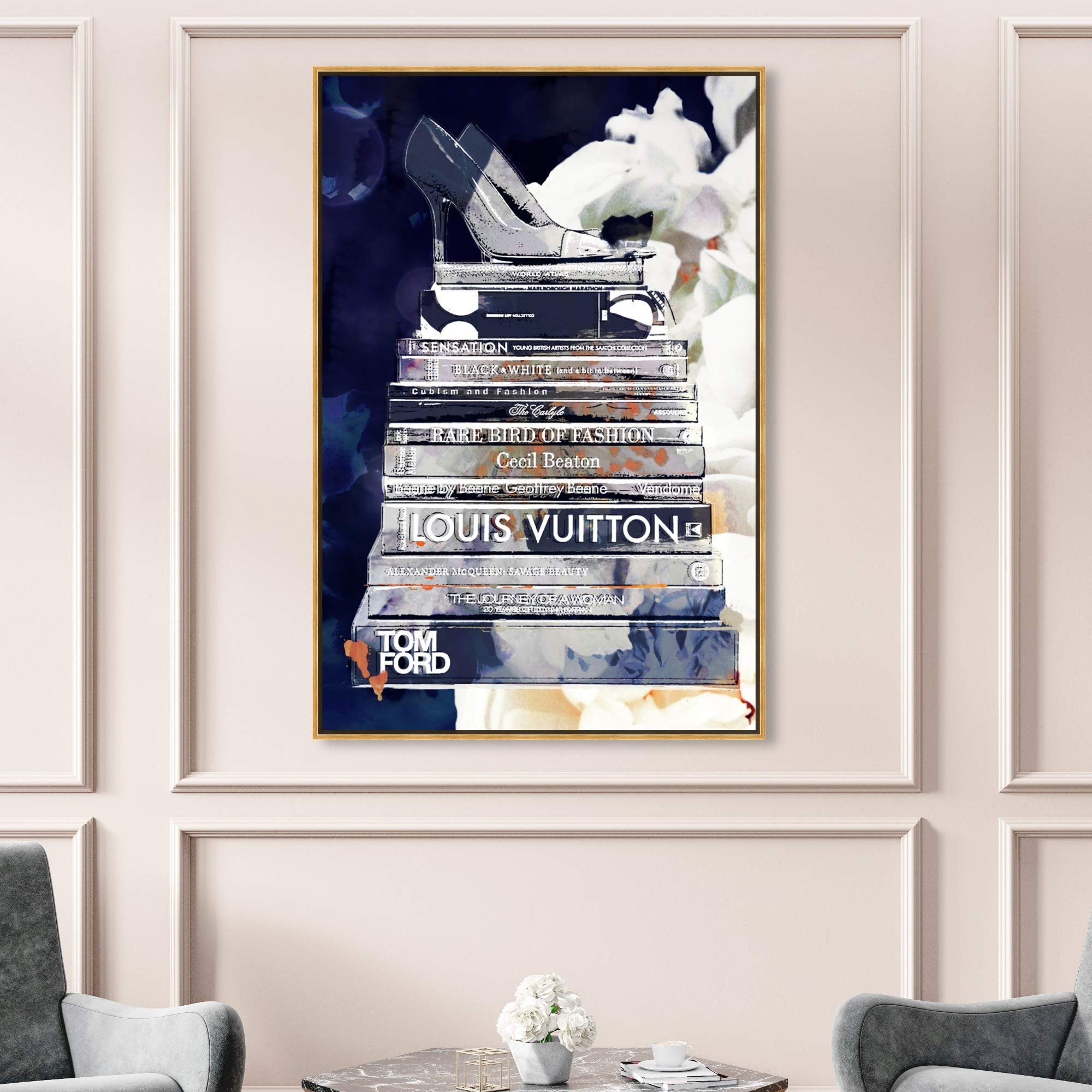 Deep Blue Thoughts Wall Art Canvas Print - 36x54 Inches, Blue & White Modern Abstract Painting - Perfect for Living Room, Bedroom & Office Decor