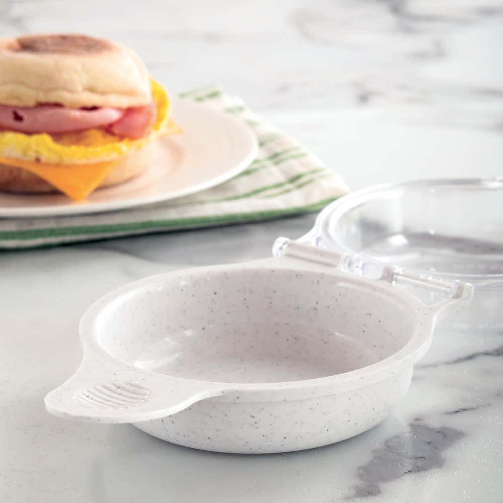 NORDIC WARE Microwave Eggs & Muffin Breakfast Pan 98565 - Quick & Easy Breakfast Maker for Busy Mornings & Office Meals