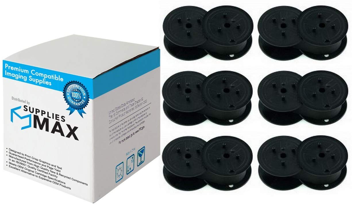 Compatible Replacement Printer Ribbons for 210/211/355/M210/211/TM-210/215 Purple Spool (6-Pack) - ERC-02SPOP | Ideal for Office Printing, Label Makers & Barcode Systems