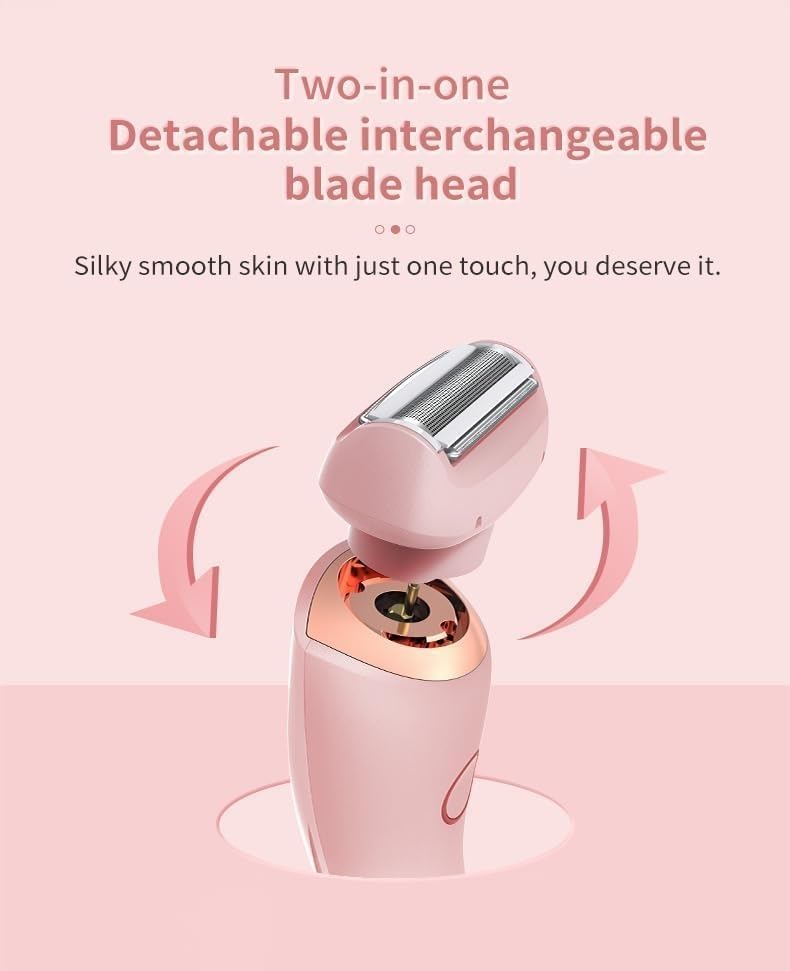 LiFann Elorixa 2-in-1 Electric Shaver & Bikini Trimmer for Women - Wet/Dry Use, Smooth Shaving, Painless Hair Removal - Perfect for Legs, Underarms & Bikini Area (Pink)