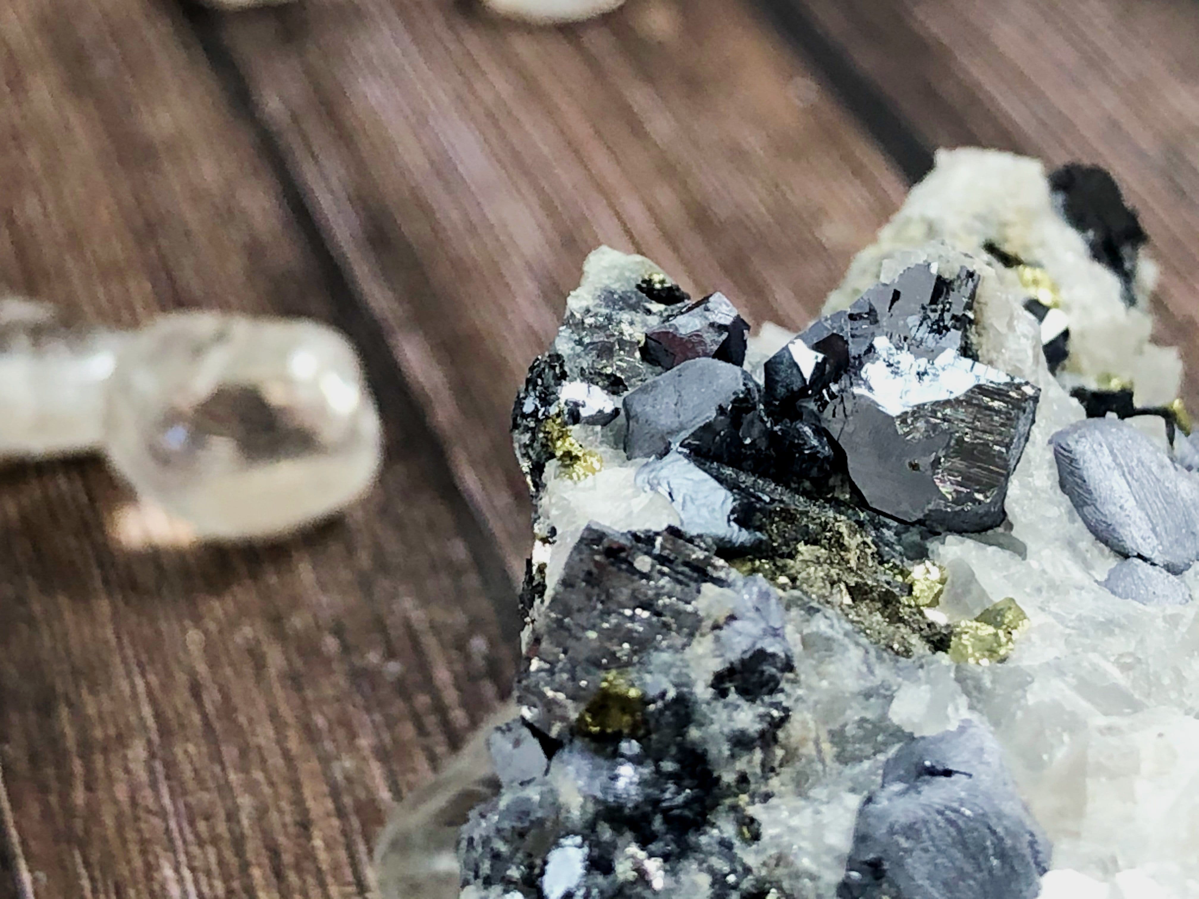Natural Bulgarian Galena and Quartz Crystal Specimen - Rare Mineral Collection for Rockhounds, Geology Enthusiasts & Home Decor