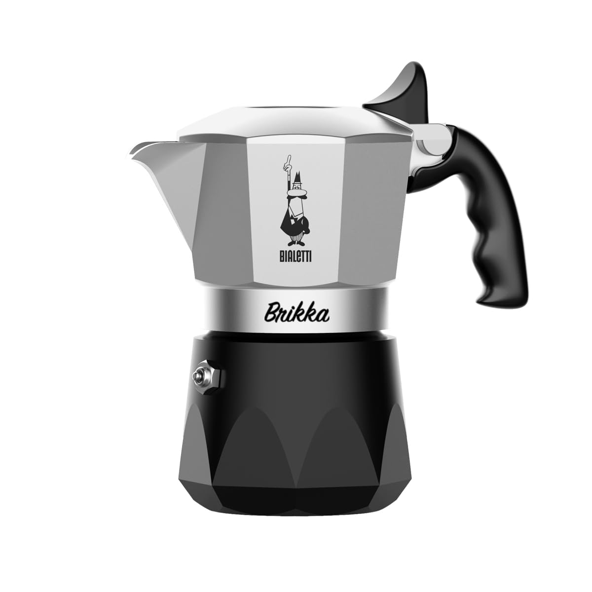 Bialetti Brikka Moka Pot - 3.4 oz Stovetop Espresso Maker for Rich Crema Coffee | Italian Aluminum Coffee Maker (Black) | Perfect for Home Brewing, Camping & Gifts