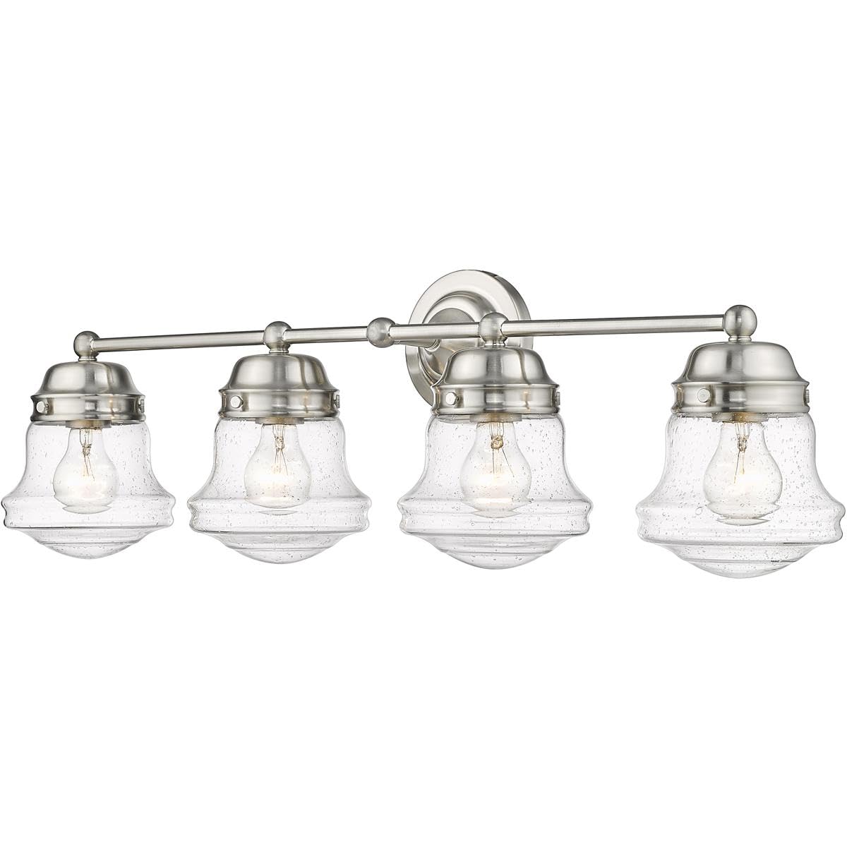 Z-Lite 4-Light Bathroom Vanity Light Fixture 736-4V-BN - Modern Lighting for Bathroom, Powder Room & Dressing Area