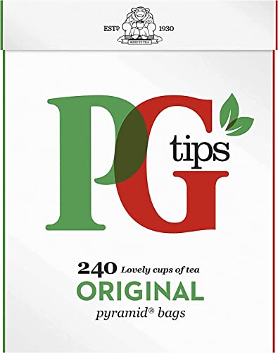 PG Tips Pyramid Tea Bags - 240 Count (Pack of 4) | Premium Black Tea | Perfect for Morning Boost, Afternoon Relaxation & Office Brewing