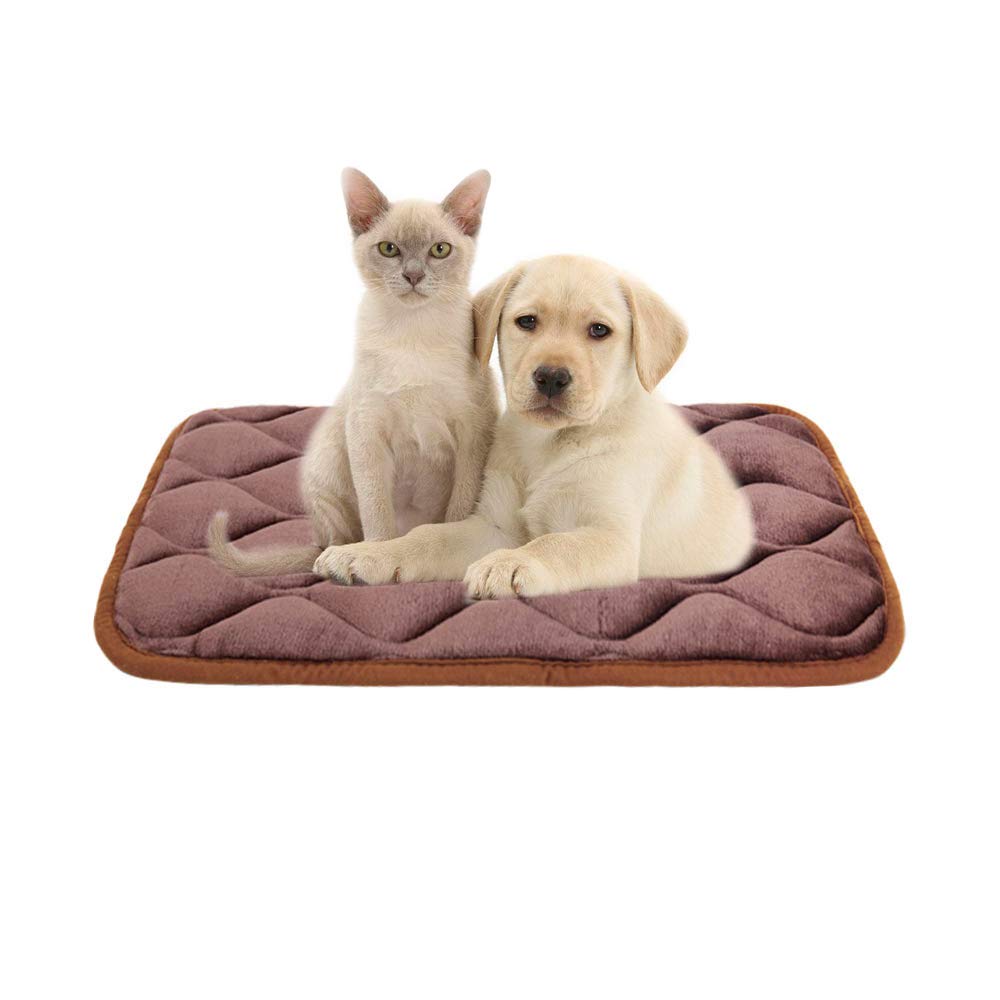 Furrybaby Soft Dog Bed Mat with Anti-Slip Bottom - Machine Washable Pet Crate Mat for Small Dogs (24x18 Inches, Dark Brown) - Perfect for Crates, Kennels & Home Comfort