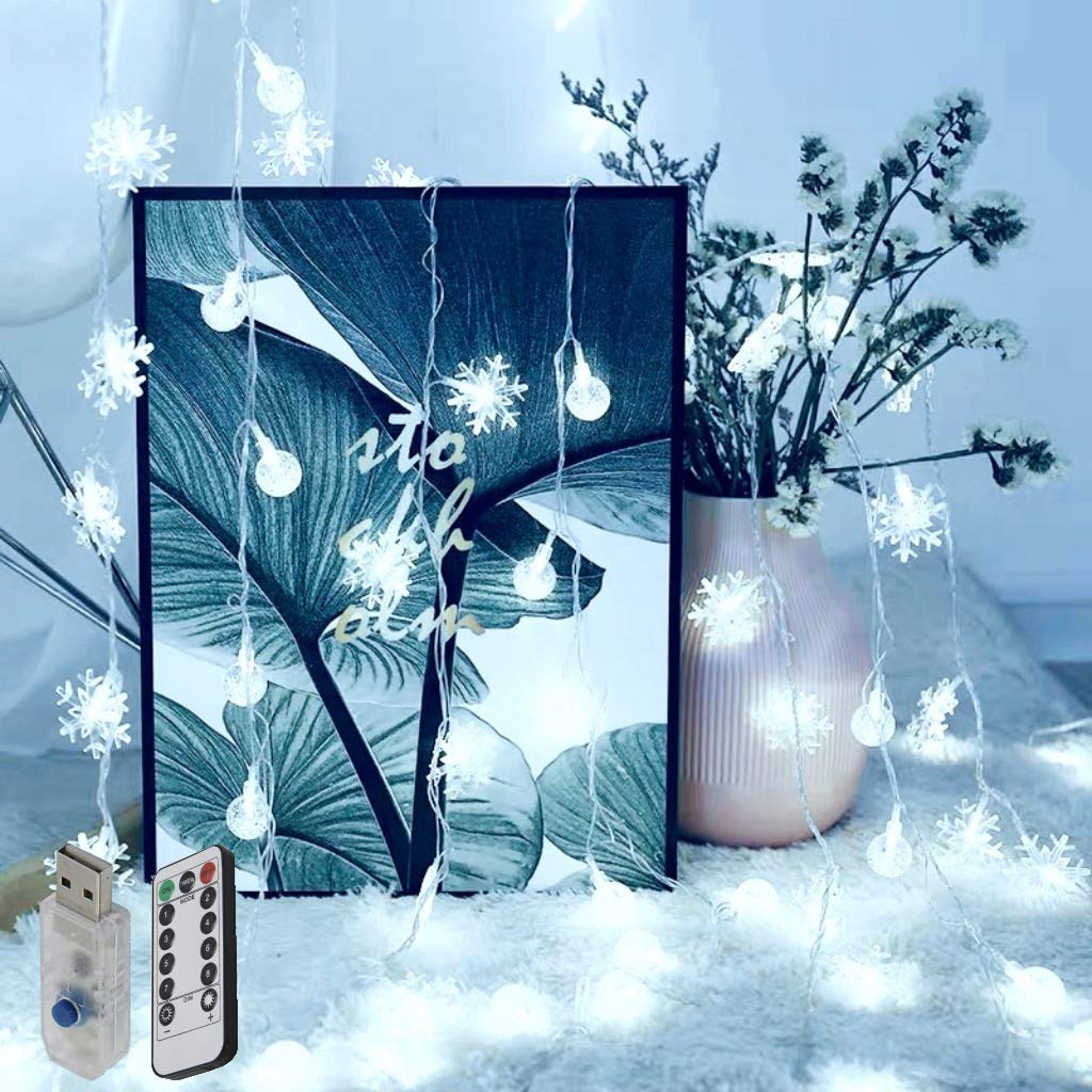 80 LED Crystal Bubble Globe Ball String Lights - 33 FT Fairy Lights with Timer & 8 Mode Remote Control for Indoor Outdoor Decor - Perfect for Bedroom, Patio, Wedding, Christmas Tree, Garden & Party Lighting (Cool White)